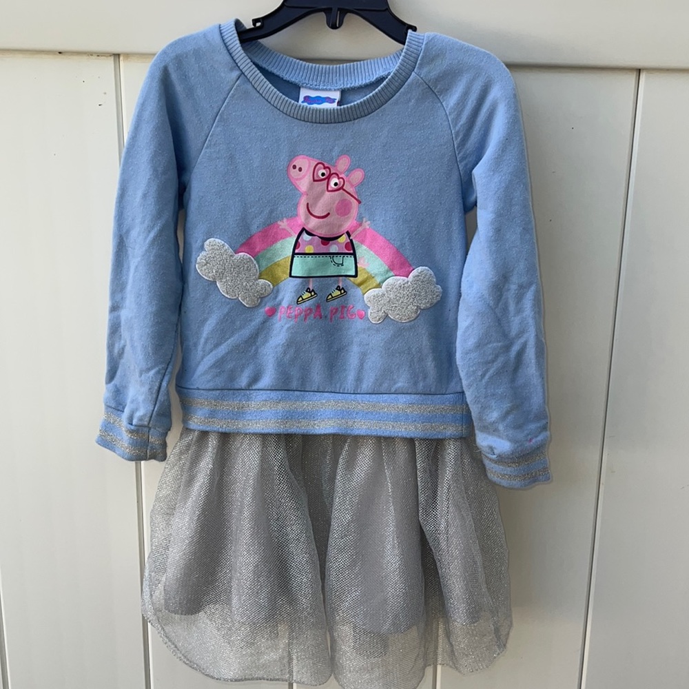 Light Blue Peppa Pig Dress 4T